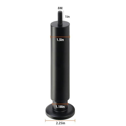Metal Adjustable Height Furniture Support Legs, Black, Pre-Drilled M8 Bolts, for Bed/Sofa/Chair/Cabinet/Table, Non-Slip Rubber Bottom Pad, Easy Installation (4.72"-7.09"/2PCS) - size: 4.72"-7.09"/2PCS