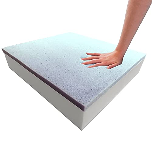 Foamma 3" x 25" x 25" Gel Memory Foam (High Density Base, Used for Chair Cushion Replacement, Dining Chairs, Wheelchair Seat Replacement) - color: Gel Memory Foam, size: 3" x 25" x 25"