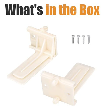 Undermount Drawer Slide Rear Mounting Bracket Socket, Plastic Drawer Track Back Plate Replacement for Face Frame Cabinets & Kitchen Drawers (1Pairs, 2PCS) - color: Creamy white, size: 2