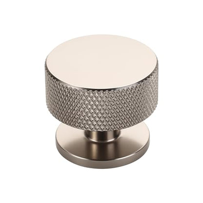 Alzassbg Brushed Satin Nickel Knurled Round Cabinet Knobs 15 Pack, AL6023SN - color: Brushed Satin Nickel, size: 15 Pack