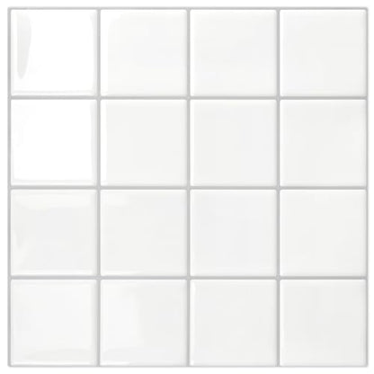 STICKGOO 10 Sheets Peel and Stick Backsplash - 9" x 9" 5D Adhesive Peel and Stick Tile Backsplash for Kitchen&Bathroom - color: White
