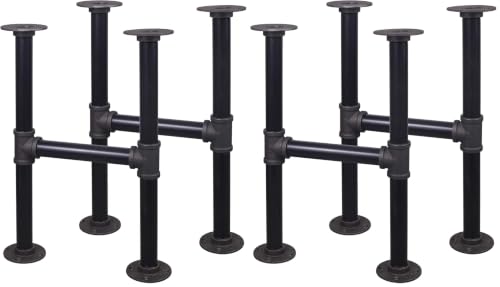 16" H-Shape Metal Table Legs Set (Pack of 2) - size: 16'' x 7.87'' (Pack of 2)