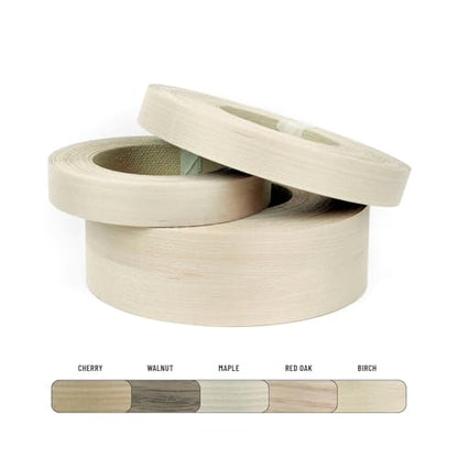 Furndiy Birch 2" x 50' Roll Pre-Glued Wood Veneer Edge Banding, Iron on Edge Band, Hot Melt Adhesive, Real Wood Edge Tape, Veneer Edging for Easy Furniture Restoration, Smooth Surface, Based in USA