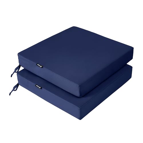 Favoyard Patio Chair Cushions 22 x 22 x 3 Inch Waterproof Outdoor Seat - color: Blue, size: 22 x 22 x 3 In