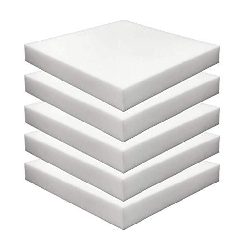 Foamma 5-Pack 2" x 18" x 18" Upholstery Foam High Density Foam (Chair Cushion Square Foam for Dining Chairs, Wheelchair Seat Cushion Replacement) - size: 5-Pack