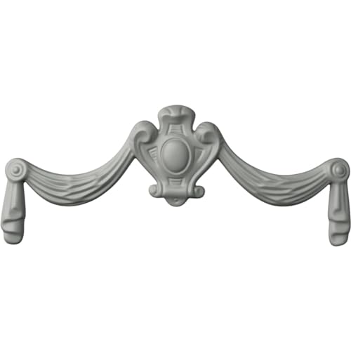 Ekena Millwork 12 5/8"W x 5 1/8"H x 5/8"P Federal Swag & Drop Onlay, White