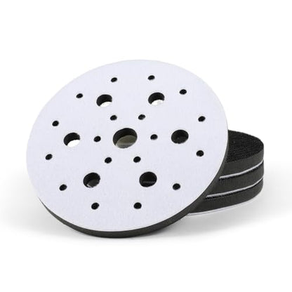 4 Pack Interface Pads, 6 inch 25 Holes Hook & Loop Soft Sponge Cushion Buffer Backing Pad, polishing pad for Automotive Woodworking Polishing