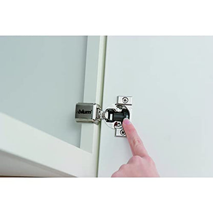 Blum 39C355B.20x1S 1-1/4" Overlay Soft Close Cabinet Hinge, Nickel Plated Steel, Nickel Finish - size: Pack of 1, style: With Screws