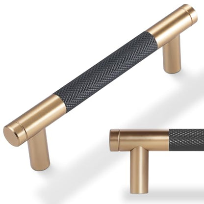 10 Pack 3.75 Inch Black and Champagne Bronze Cabinet Handles - color: Black And Champagne Bronze, size: 3-3/4'' Hole Center(96mm)
