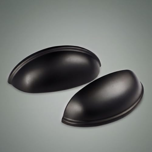 Ravinte Matte Black Cabinet Pulls Cup Drawer Handles, 3 Inch CC 15 Pack - color: Matte Black