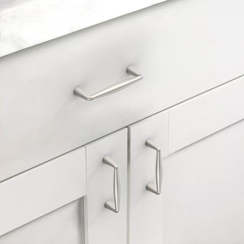 Asidrama Brushed Satin Nickel Cabinet Pulls Solid Handles,3 Inch,10 Pack - color: Brushed Satin Nickel, size: 3" Hole Center(76mm)