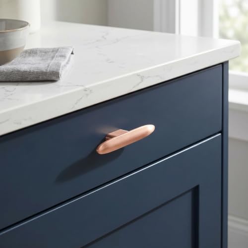 Goo-Ki 6 Pack Cabinet Knobs Brushed Copper Drawer Knobs Solid Zinc Alloy Kitchen Hardware - Modern Single Hole/Screw Cabinet Pulls Dresser Handles,1751HL-DD - color: Brushed Copper, size: 3" Full Length