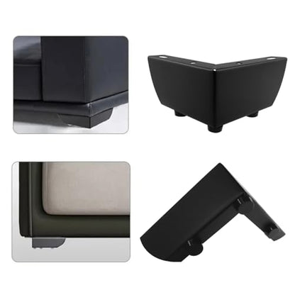 4PCS Black Metal Furniture Feet 2 Inch Heavy Furniture Replacement Feet Modern Furniture Legs with Screws for Cabinets Beds Sofas Dressing Table Legs, etc.