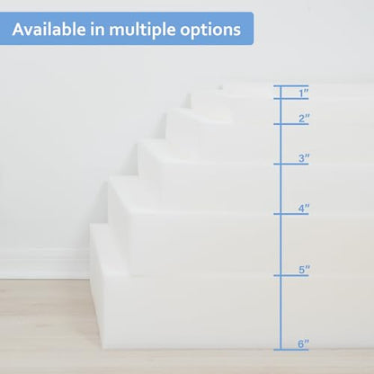 GoTo Foam 1" Height x 13" Width x 45" Length 44ILD (Firm) Upholstery Cushion Made in USA
