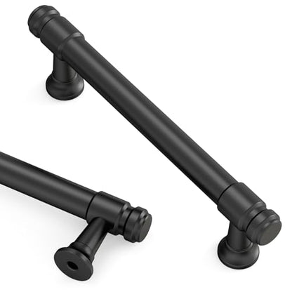 Asidrama 10 Pack 4 Inch Matte Black Kitchen Cabinet Handles - color: Matte Black, size: 4" Hole Center(102mm)