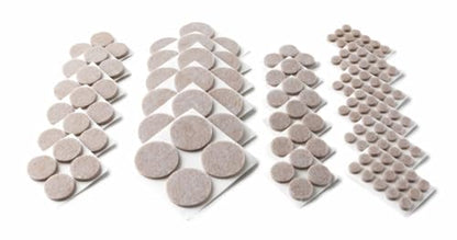 Scotch Felt Pads 162 PCS Beige, Felt Furniture Pads for Protecting Hardwood Floors, Round, Assorted Sizes Value Pack, Self-Stick design, Protecting from nicks, dents and scratches (SP845-NA)