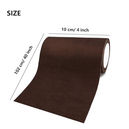 Self-Adhesive Velvet Repair Patches - Flannel Fabric Patch, Microfiber Suede Patches for Clothes, Sofa Repairing, Car Seats, Handbags, Backpacks, Jacket Holes and Tears 2 Rolls - Long Size Brown