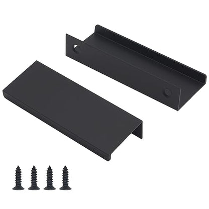 10 Pack Black Cabinet Handles Modern Finger Edge Pulls for Cabinets - color: Black-10Pack, size: 3.15in(80mm) Overall Length