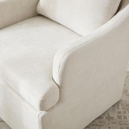VKNOW Upholstered Dining Chairs Set of 6, Dining Room Chairs with Casters - color: Cream, size: 6