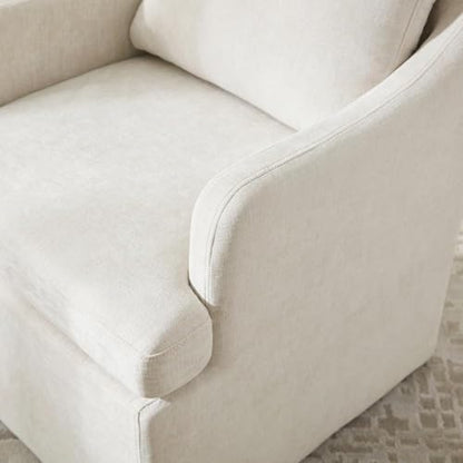 VKNOW Upholstered Dining Chairs Set of 6, Dining Room Chairs with Casters - color: Cream, size: 6