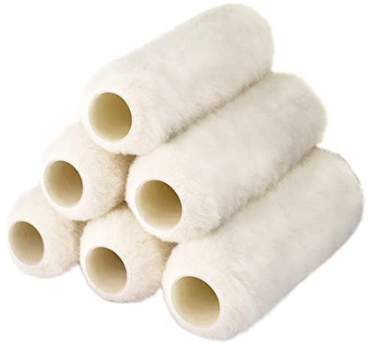 6pcs Paint Roller Covers 9 Inch x 3/4" Nap, High Capacity Lambswool Rollers