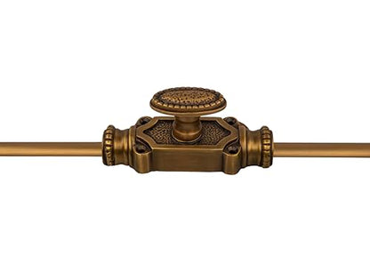 Antique Brass Cremone Bolt Set - Solid Brass Cabinet Hardware with 2' Rods & Handle, Perfect for Cabinets & Restoration Projects, Easy One-Side Operation for Timeless Charm