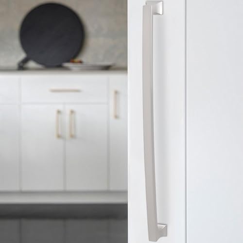 10 Pack 10 Inch(254mm) Cabinet Pulls Brushed Satin Nickel Kitchen Cabinet Pulls Drawer Pulls Solid Cabinet Hardware - color: Brushed Satin Nickel, size: 10'' Hole Center(254mm)