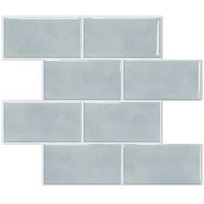 STICKGOO 10-Sheet Backsplash Peel and Stick Subway Tile(Thicker Design) - color: Gray