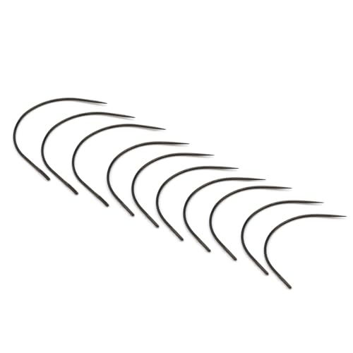 GlamorDove Sewing Tool 10Pcs Curved Needles 2.5inch Wig Making Hand Sewing Accessories Thread Sew in Weave Tool for Hair Weft Upholstery Carpet Leather Canvas Repair Needles Hair Extensions
