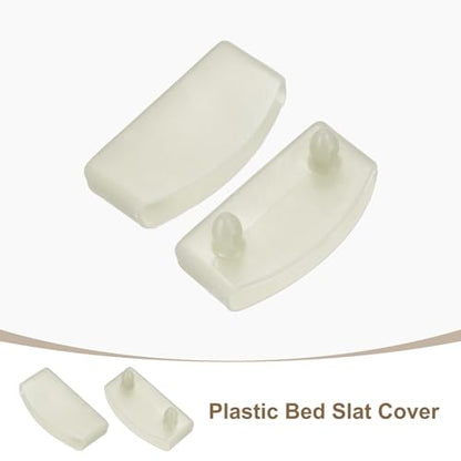 uxcell 12 Pcs 55mm x 9mm Plastic Bed Slat End Caps, Bed Slat Cover Beige - color: Beige, size: 55mm x 9mm