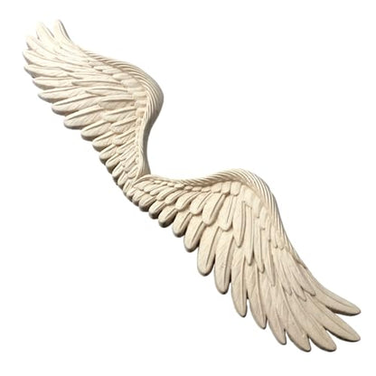 WoodUbend WUB0960 Pack of 2 Angel Wings Heat Bendable & Flexible Wood Appliques 9.5x43cm - DIY Craft, Furniture & Home Decor - Easy to Apply & Paint - Versatile, Reusable & Durable Decorative Decals - size: WUB0960