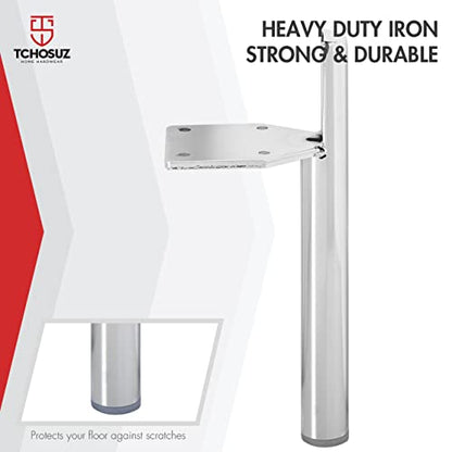 5 Inch Tapered Metal Legs,Side-Mount,4PCS Mid-Century Modern Chrome - color: Chrome, size: 5 in