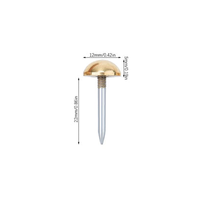 dophee 20Pcs Gold Small Round Head Brass Upholstery Nails Tacks, 12mm - color: Gold, size: 12 mm