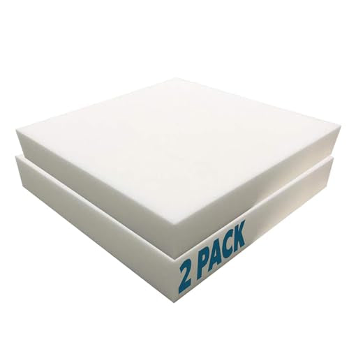 Foamma 1" x 22" x 22" High Density Upholstery Foam Padding for Cushions and Seat Repair, Thick Custom Pillow, Chair, Couch Cushion Replacement Foam, and Craft Upholstery Supplies, 2 Pack - color: High Density, size: 1" x 22" x 22", style: 2 Pack