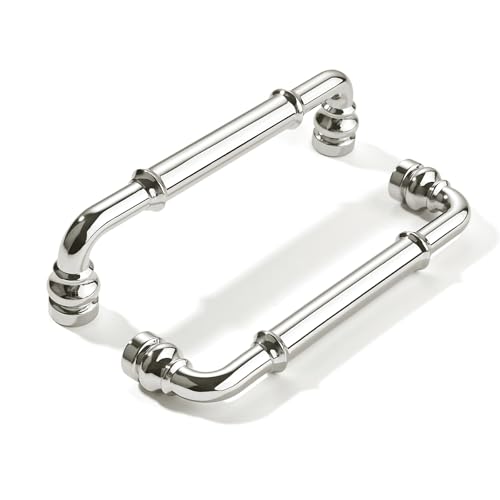 khtumeware 10 Pack Heavy Duty 3-1/2" Vibrant Polished Nickel Cabinet Pulls - color: Polished Nickel, size: 3-1/2"(89mm) Hole Center