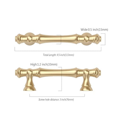 Asidrama 10 Pack 3 Inch(76mm) Gold Kitchen Cabinet Handles, Cabinet Pulls Kitchen Cabinet Hardware for Cupboard Drawer Pulls - color: Gold, size: 3" Hole Center, style: 10 Pack