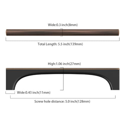 Asidrama 10 Pack 5 Inch(128mm) Oil Rubbed Bronze Cabinet pulls Kitchen Cabinet Handles, Cabinet Pulls Kitchen Cabinet Hardware for Cupboard Drawer Pulls 2321 - color: Oil Rubbed Bronze, size: 5" Hole Center, style: 10 Pack