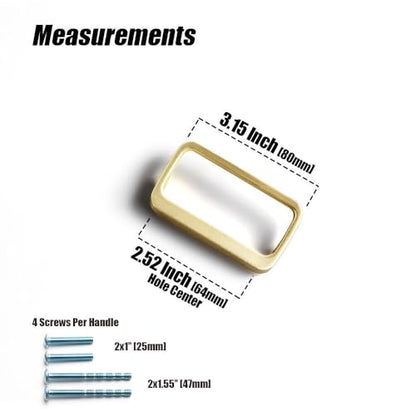 Goo-Ki Light Brushed Brass Cabinet Pulls with 2.5'' Hole Center(64mm),Modern Zinc Alloy Drawer Pulls for Drawer,Wardrobe,Cupboard,6 Pack - color: Light Brushed Brass, size: 2.5'' HOLE CENTERS