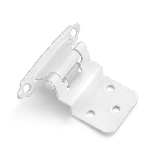 White Kitchen Cabinet Hinges, 3/8” Inset, 10 Pack - color: White, size: 3/8 Inch Inset