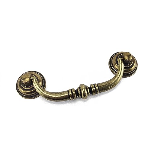 4 PCS Antique Brass Metal Drop Bail Pulls,4-1/4" Center to Center - color: Antique Brass, size: 4-1/4" Center to Center