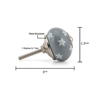 Craft Trade Handcrafted Ceramic Cabinet & Drawer Knobs – Kitchen Cabinet Hardware, Decorative Cupboard Handles & Dresser Knobs – Furniture Pulls (Grey, Set of 25) - color: Gray, style: 25