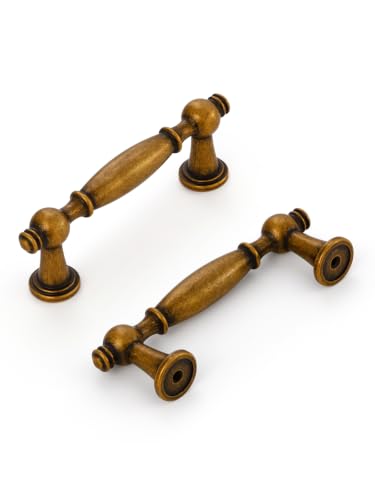 5 Pack Antique Brass Cabinet Pulls 3" Hole Center - color: Antique Brass, size: 3" hole center
