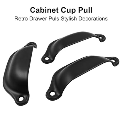20pcs Antique Cup Drawer Pulls, Black, Bin Cup Pulls Knobs - color: Black, size: 20pcs-Large
