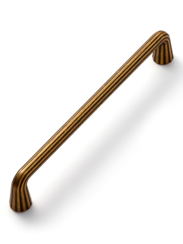 10 Pack Antique Brass Cabinet Pulls 6.3" Hole Center Vintage Drawer Pulls Bathroom Dresser Handles Hardware Zinc Alloy - color: Antique Brass, size: Pull - 6-5/16 Inch Hole Center