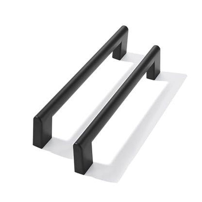 10 Pack 5 Inch Hole Center Matte Black Cabinet pulls Heavy Duty Solid Hardware for bathrooms Dressing Tables cabinets and Kitchen cabinets. - color: Matte Black, size: 5 Inch Hole Center