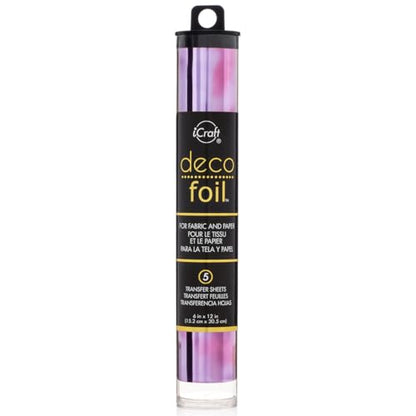 iCraft Deco Foil, 5 Transfer Sheets, 6" x 12", Amethyst Watercolor - color: Amethyst, size: 6in X 12in