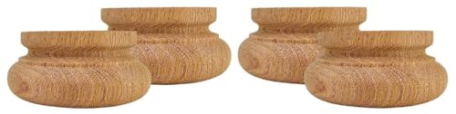 Highland Manor Wood Products Massive Wyndfield Bun Foot - 2" Tall x 4 1/2" Wide (Oak) (Set of 4)