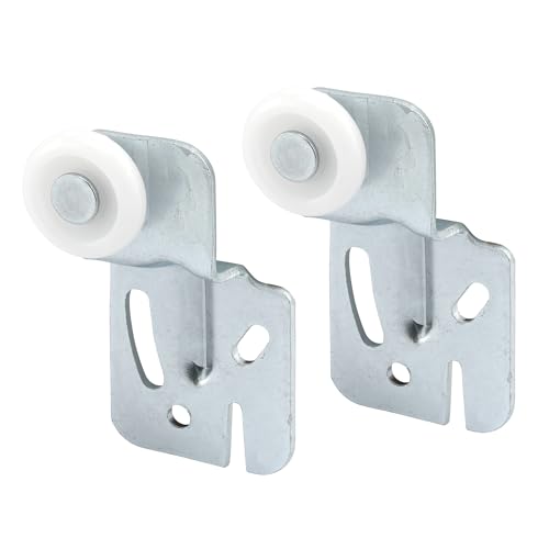 Prime-Line MP6501 Closet Door Roller with 1/2 In. Offset and 7/8 In. Nylon Wheel (2 Pack) , Zinc