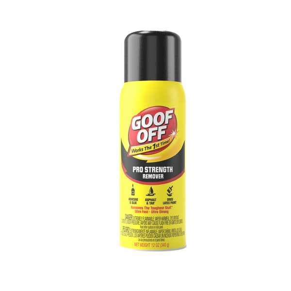 GOO'F OF'F Adhesive Remover, 12 oz Spray Can, Removes Adhesive, Glue, and Gum, Ready to Use, Unscented, for Multi-Surface Use