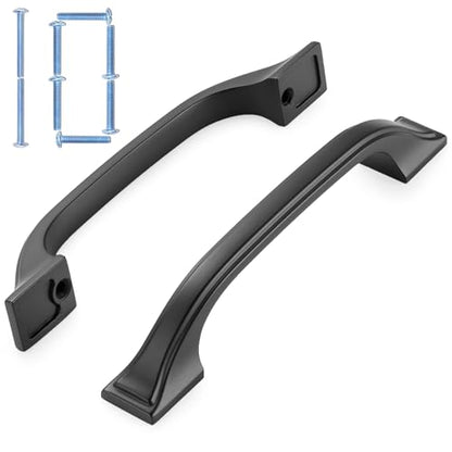 KOOFIZO 10 Pack 3-3/4 in Matte Black Cabinet Pull, Black Drawer Handle 1958 - color: Black, size: 3-3/4" CC